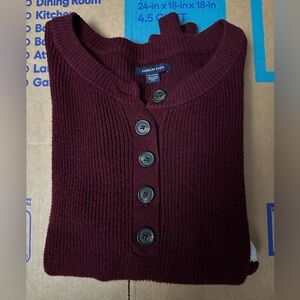 American Eagle Burgundy Henley Knit Sweater. Size XS Women.